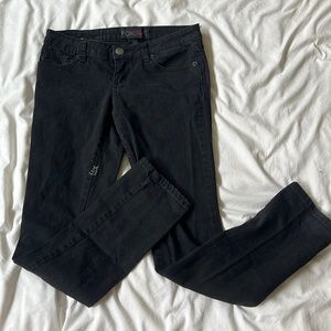 Fox brand, gently worn, black denim jeans